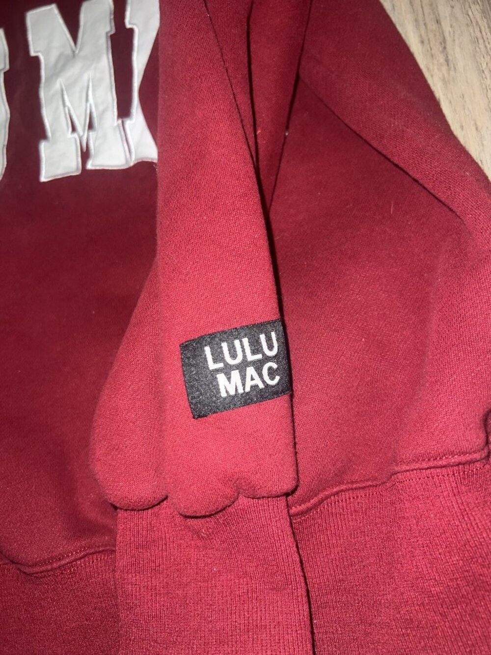 The Lulu Mac Sweatshirt - Stitched Maroon/White size medium like new - Picture 4 of 4